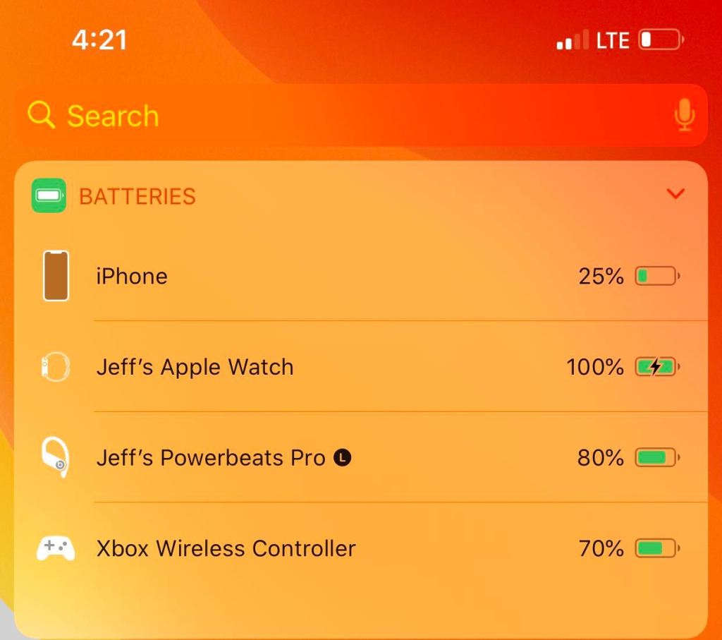 Battery Widget iOS 13.1
