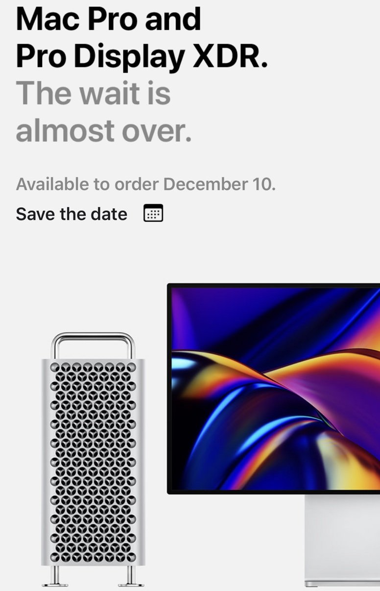 Zítra začnou objednávky nového Mac Pro 2019 spolu s XDR Pro Displayem. Apple rozesílá emailová upozornění