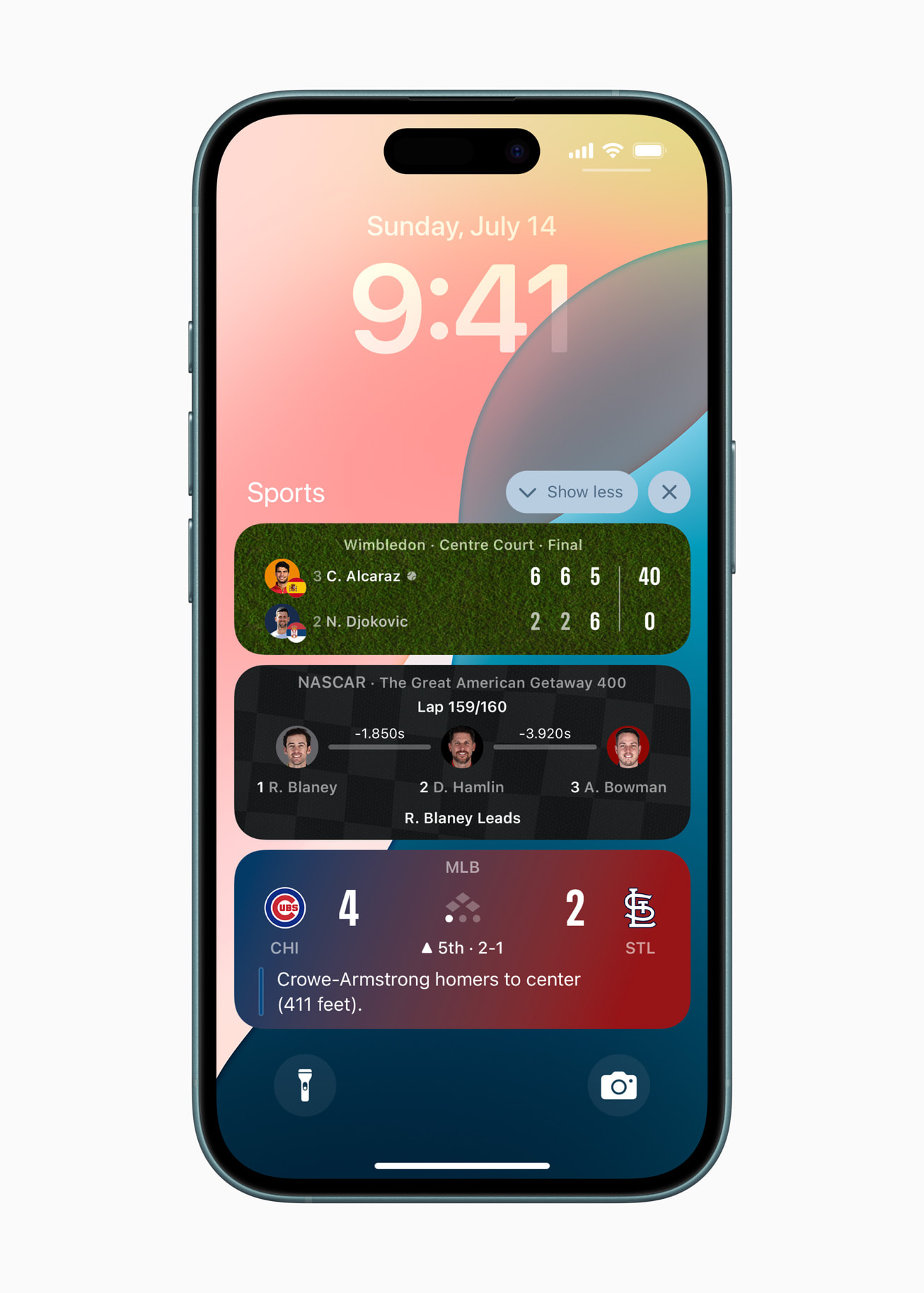 Sledování tenisu v aplikaci Apple Sports
