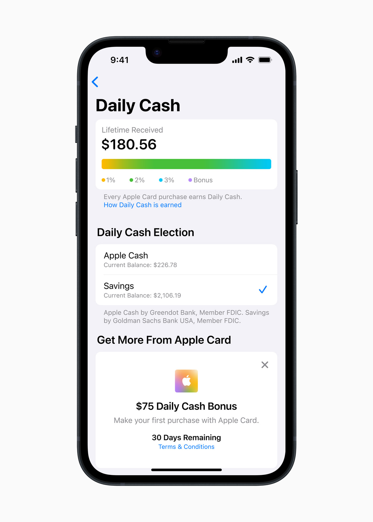 Odměny Daily Cash putující na spořicí účet