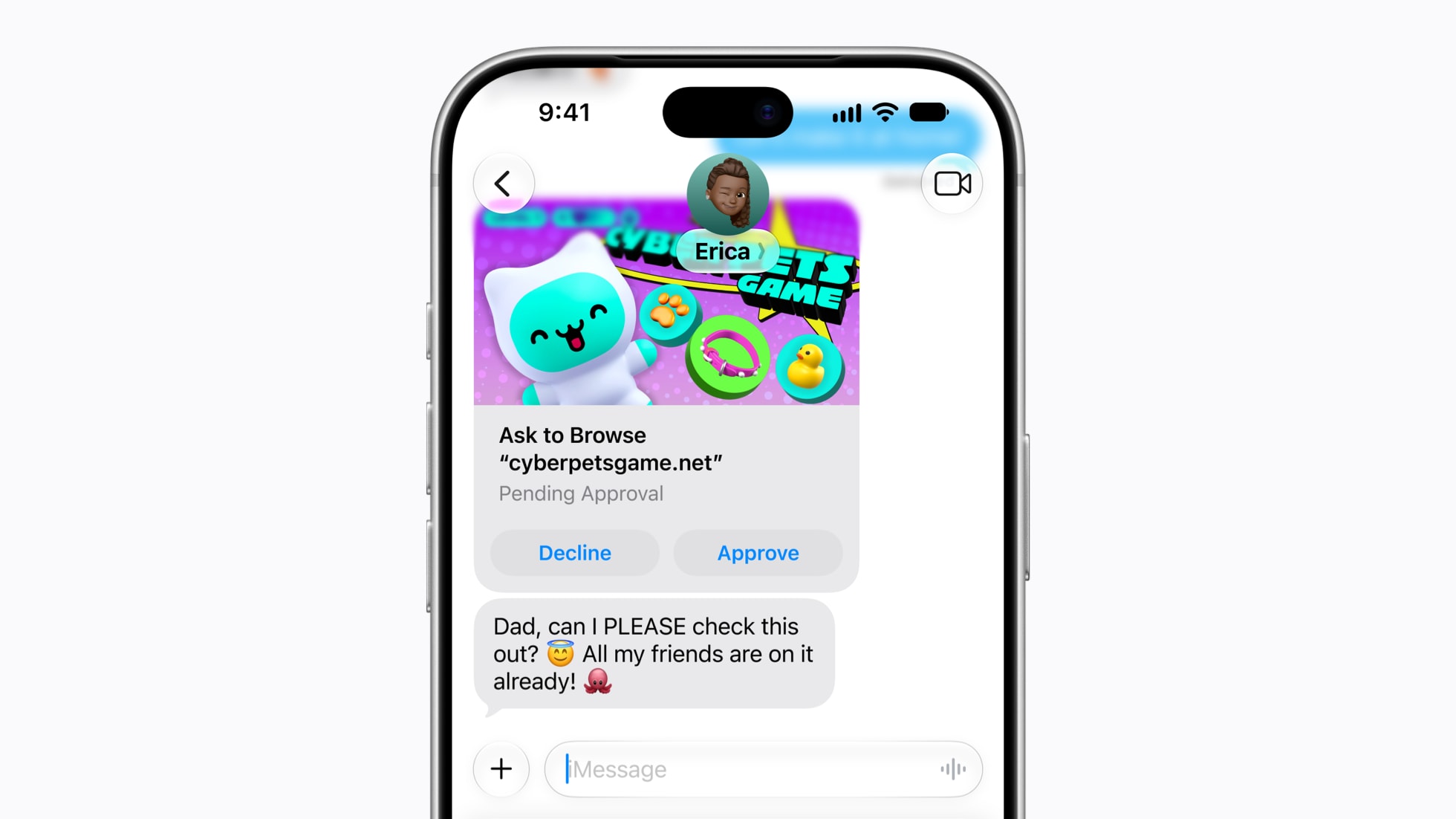 Funkce Požádat o prohlížení webu na dětském účtu v iOS 27