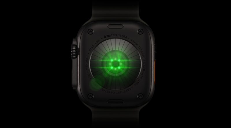 Senzory na spodní straně Apple Watch Ultra 4