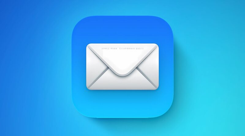 Ikona aplikace Mail na modrém pozadí
