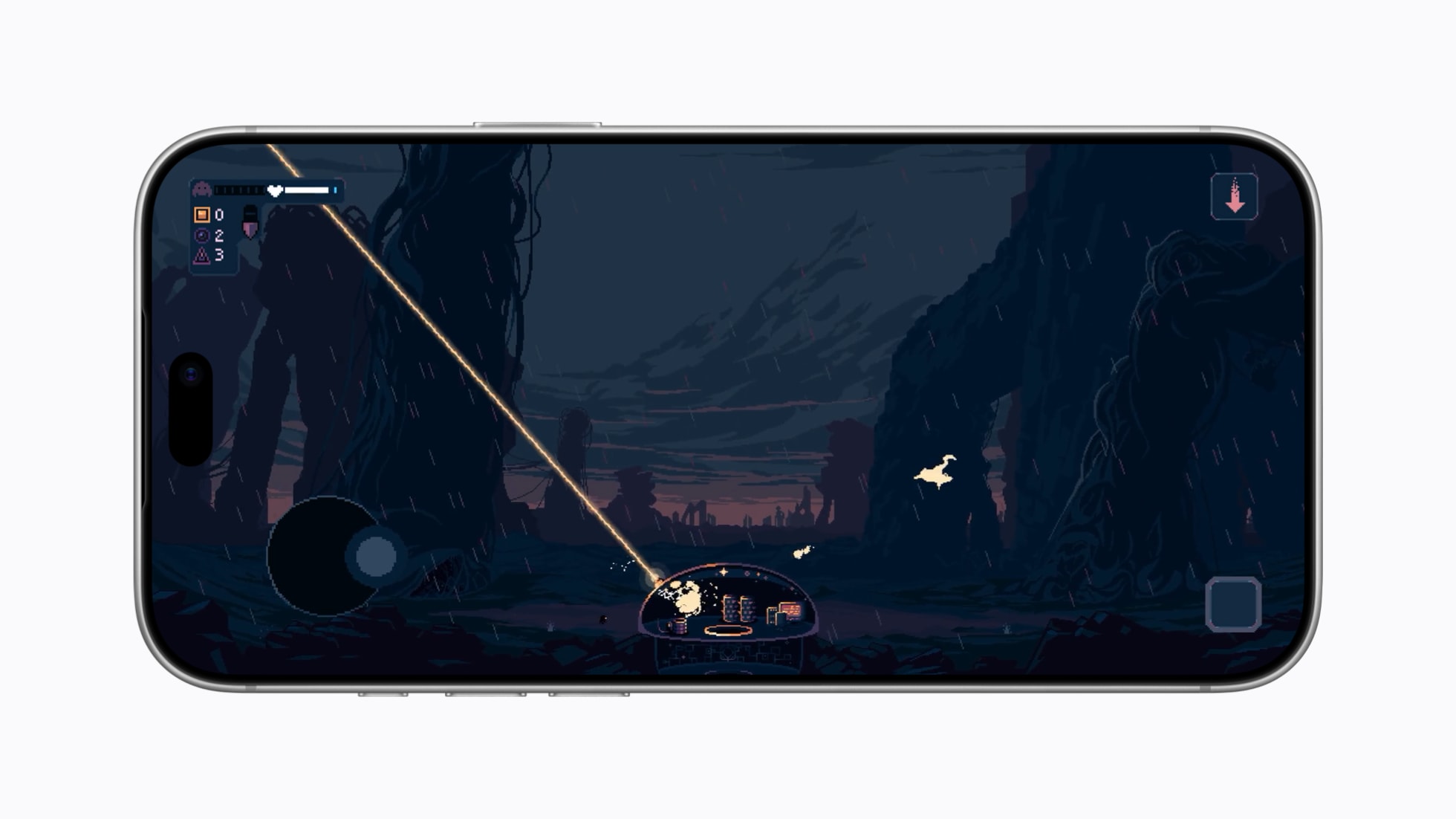 Hra Dome Keeper na iPhonu 18 Pro Max
