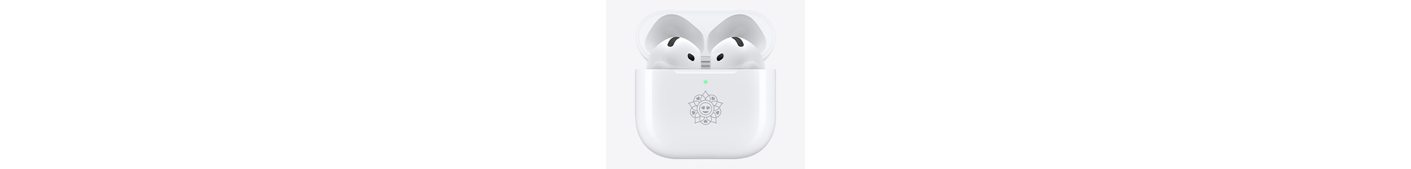 Detail gravírování rangóli na pouzdře AirPods 5