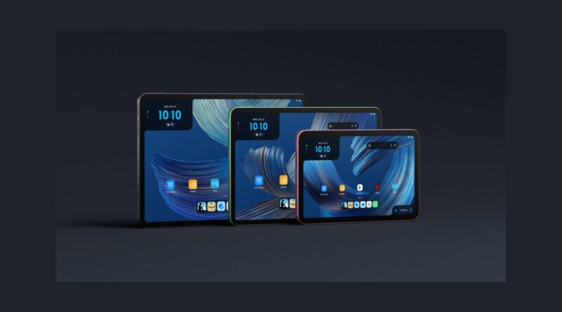 Tři tablety Amazon Alexa Tablet vedle sebe