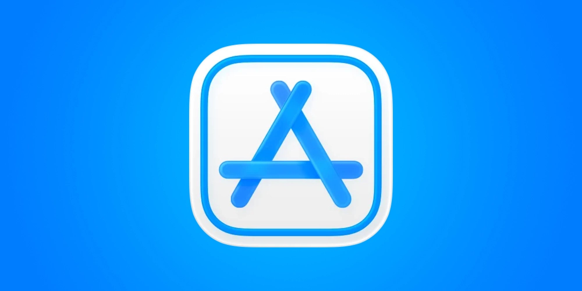 Ikona aplikace App Store na modrém pozadí