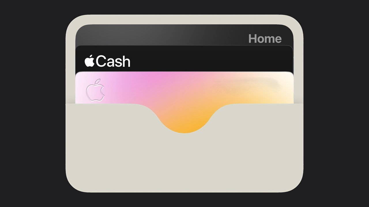 Grafika služby Apple Cash s převodem peněz