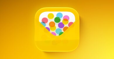 Ikona aplikace Apple Invites na žlutém pozadí