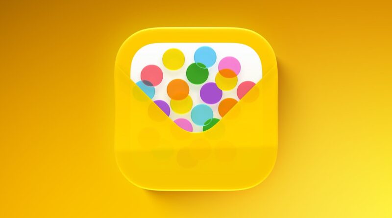 Ikona aplikace Apple Invites na žlutém pozadí