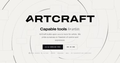 Úvodní stránka projektu ArtCraft s nápisem Capable tools for artists