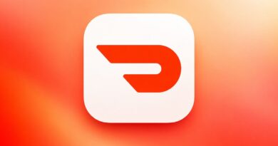 Ikona aplikace DoorDash na červeném pozadí