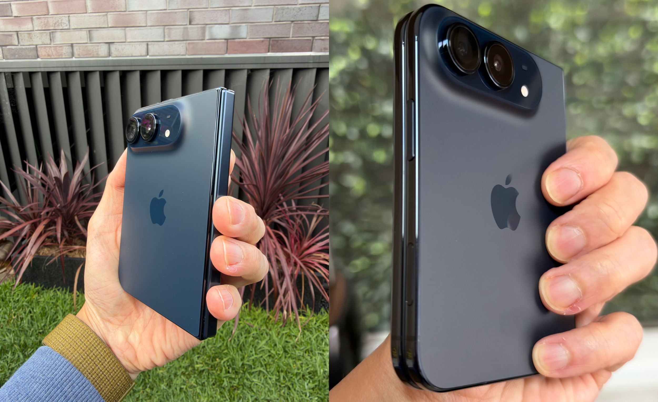 Složený iPhone Duo s vnějším displejem