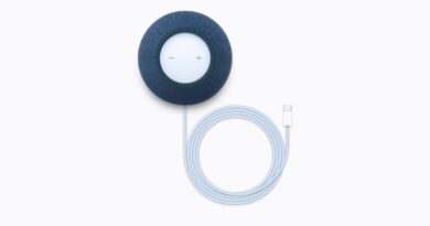 HomePod mini 2 v modré barvě se svítící horní plochou