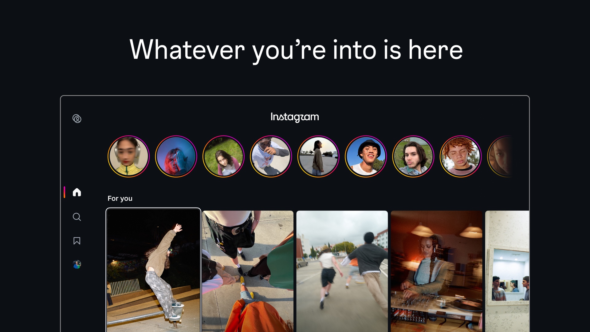 Rozhraní aplikace Instagram pro Apple TV