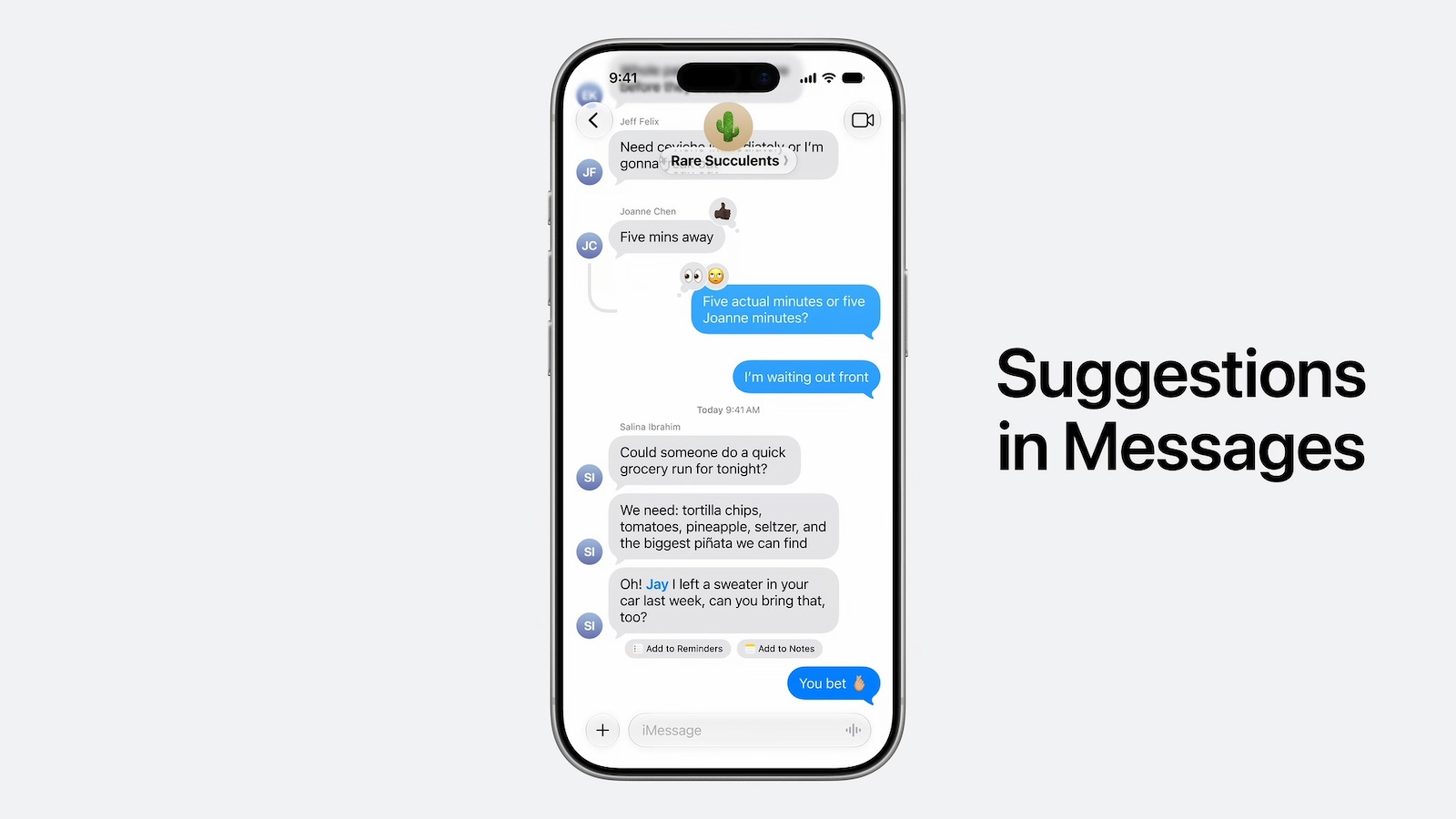 Funkce Návrhy ve Zprávách na iPhonu