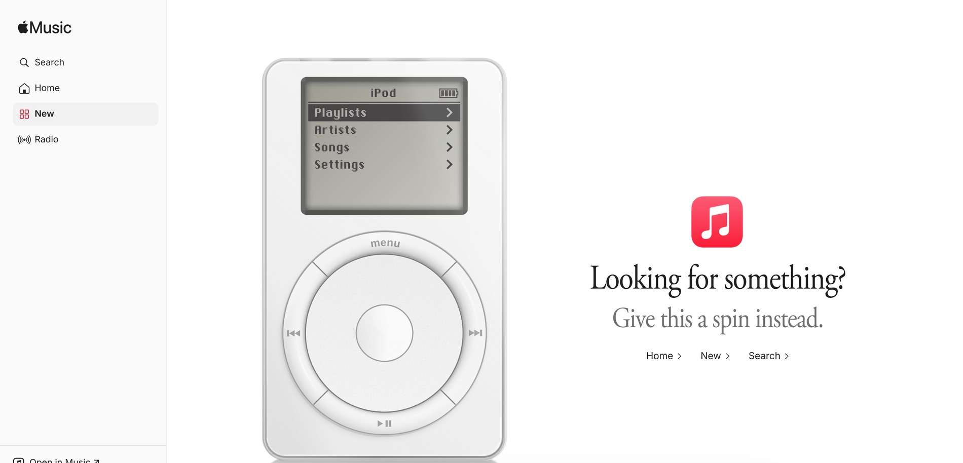 Interaktivní iPod na české verzi Apple Music v prohlížeči
