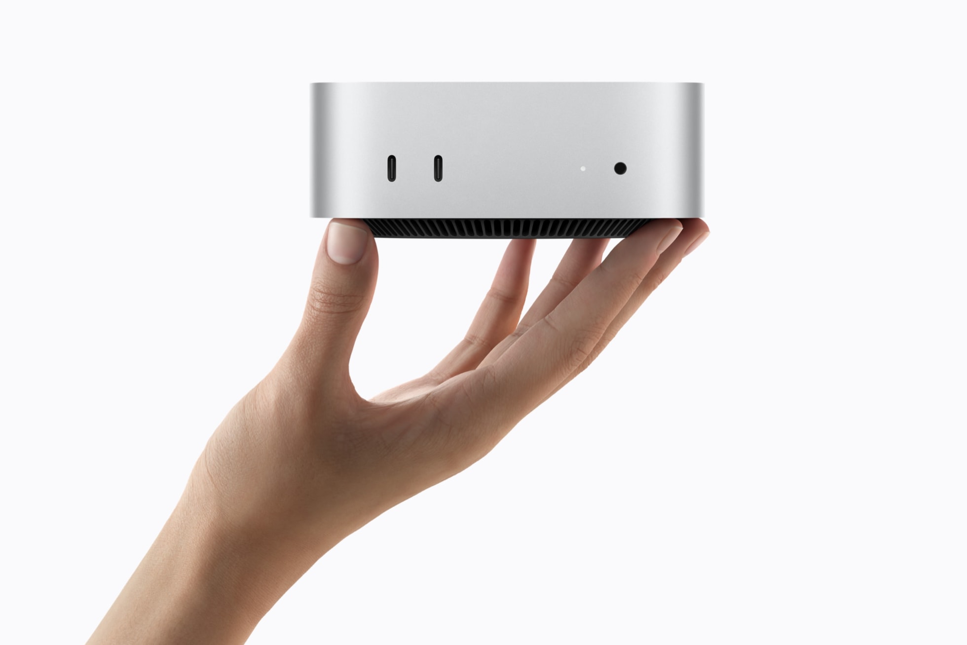 Mac mini s čipem M6 v dlani