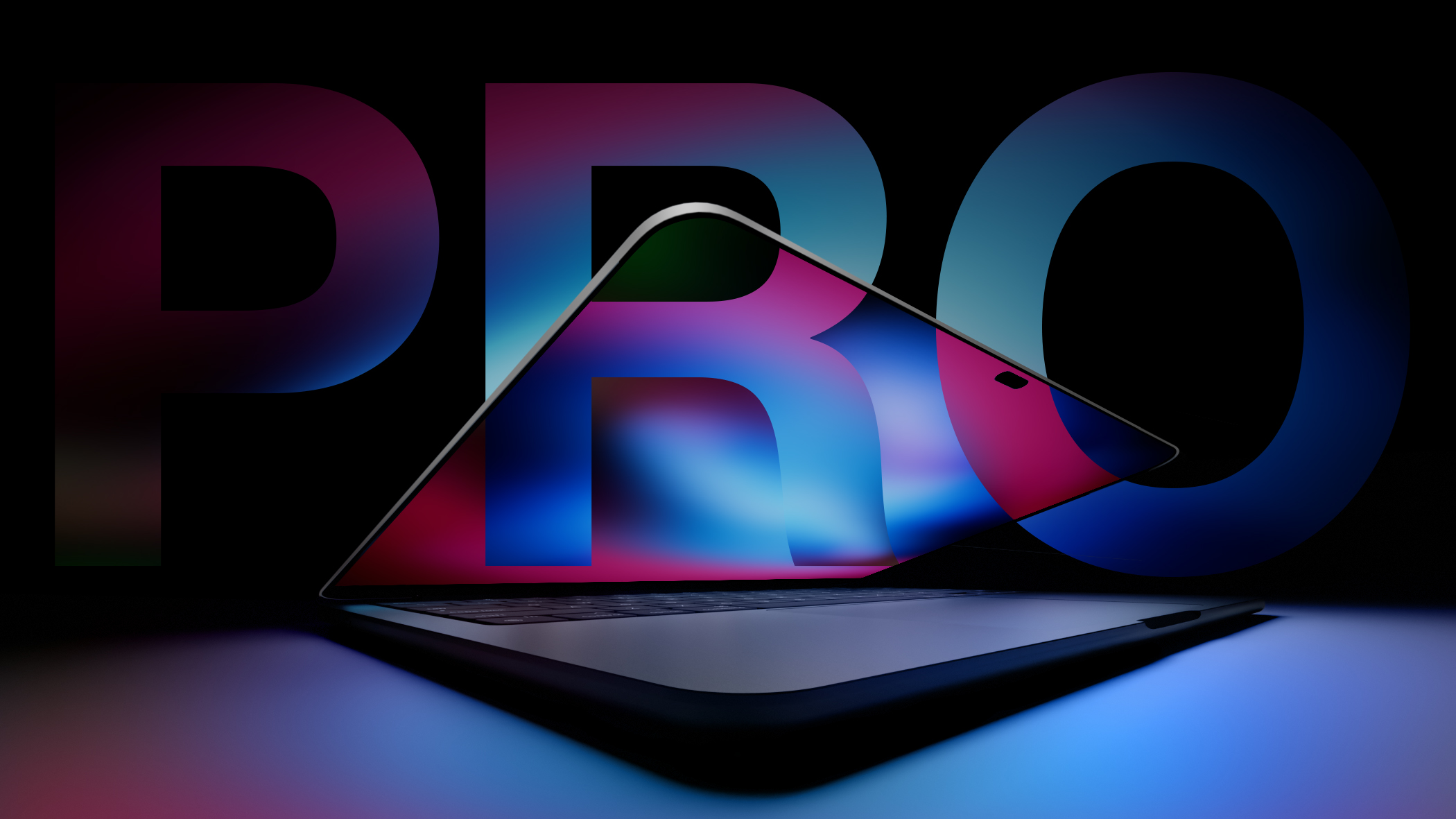 Render MacBooku Pro s Dynamic Islandem v barevném podání