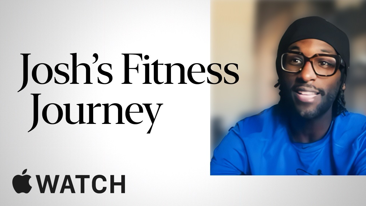 Úvodní obrazovka videa Josh's Fitness Journey ze série True Apple Watch Story